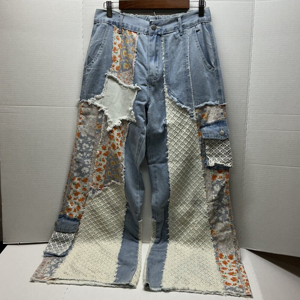 🌼POL JEANS STAR PATCHWORK -Denim - Picture 7 of 13